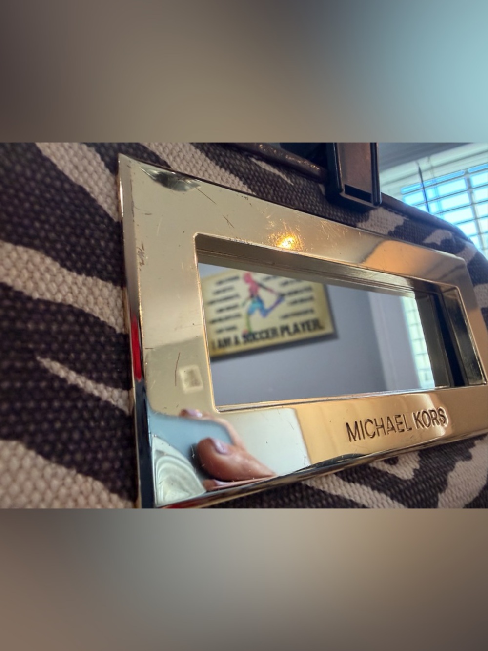 MICHAEL Michael Kors Beige and Brown Zebra-Print clutch purse. - Picture 13 of 15
